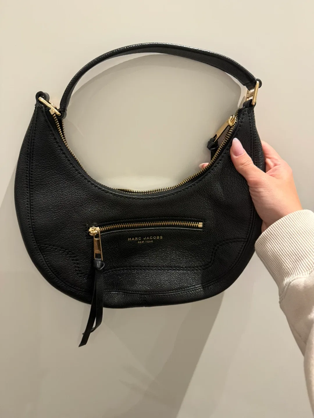 Marc Jacobs Black Leather Crescent Bag