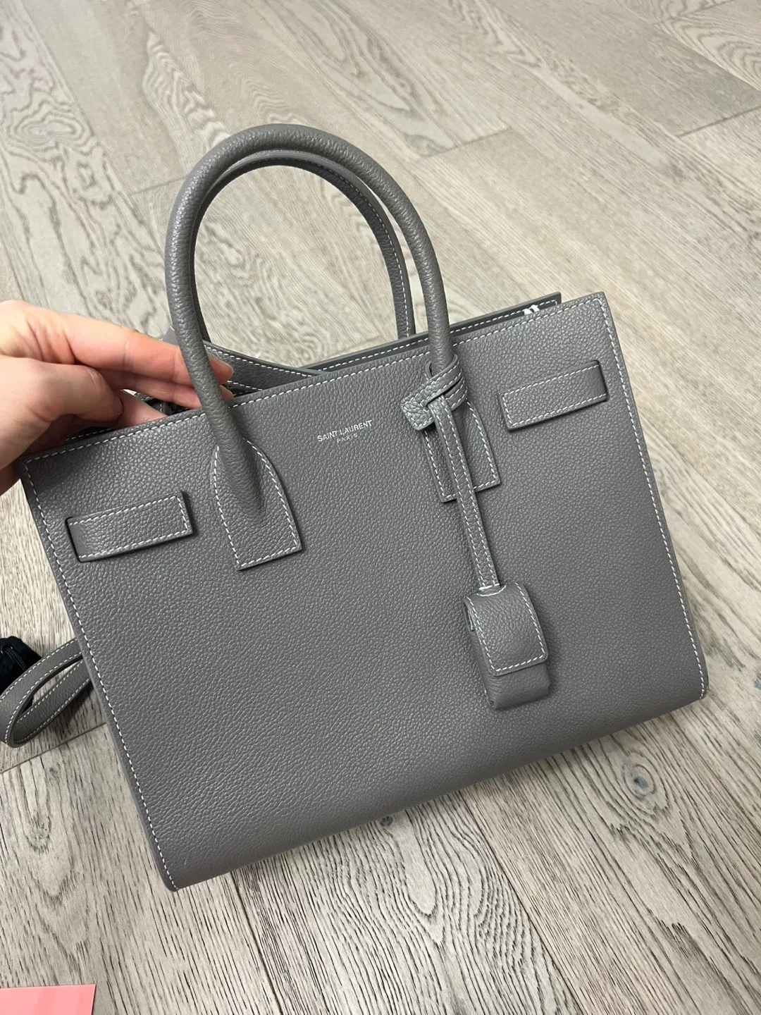 Saint Laurent Nano Sac De Jour in Grained leather Grey