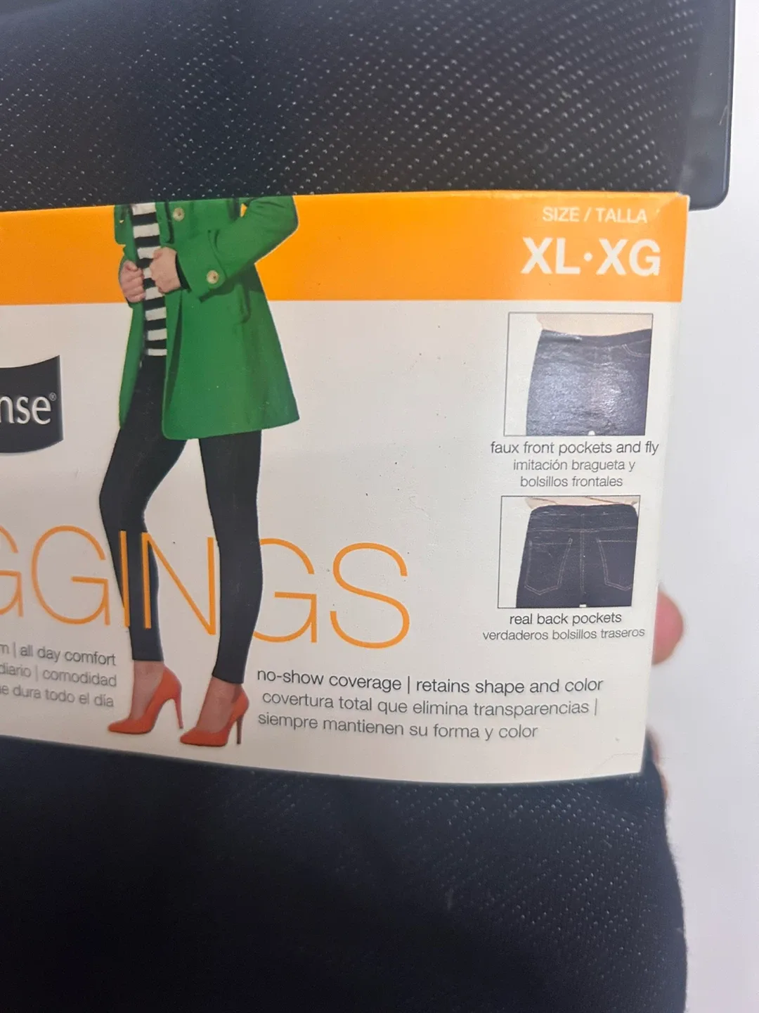 New no nonsense denim elastic waist leggings size XL image indicator(2)