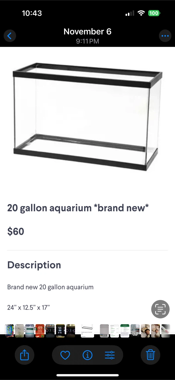 Brand New 20 Gallon Aquarium