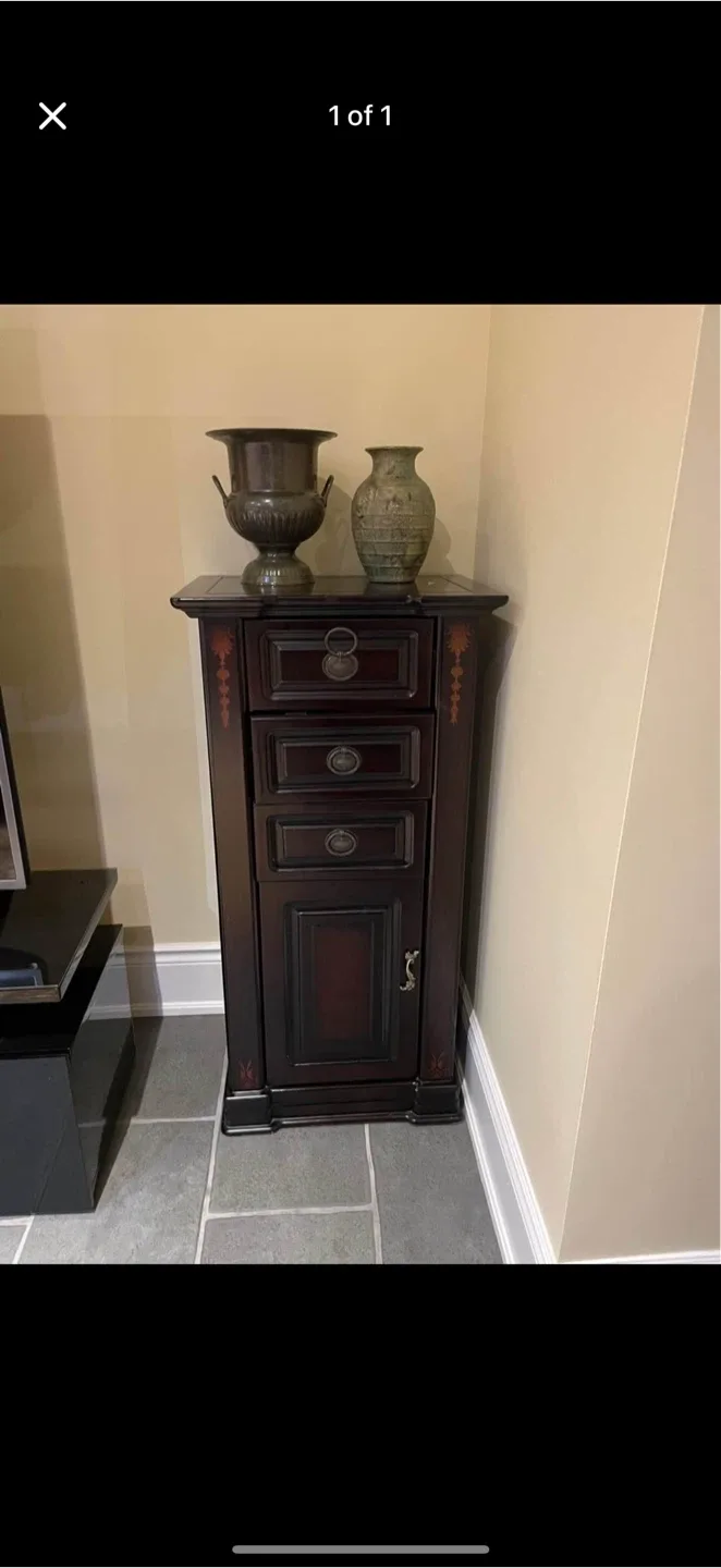 Dark Wood Accent Cabinet with Drawers