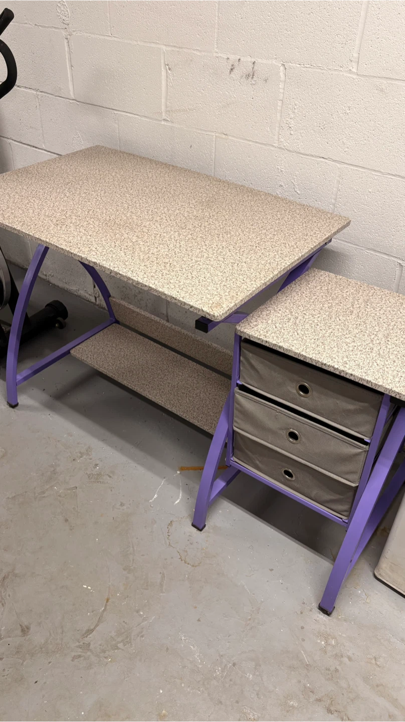 Purple Desk with Drawers - photo 2