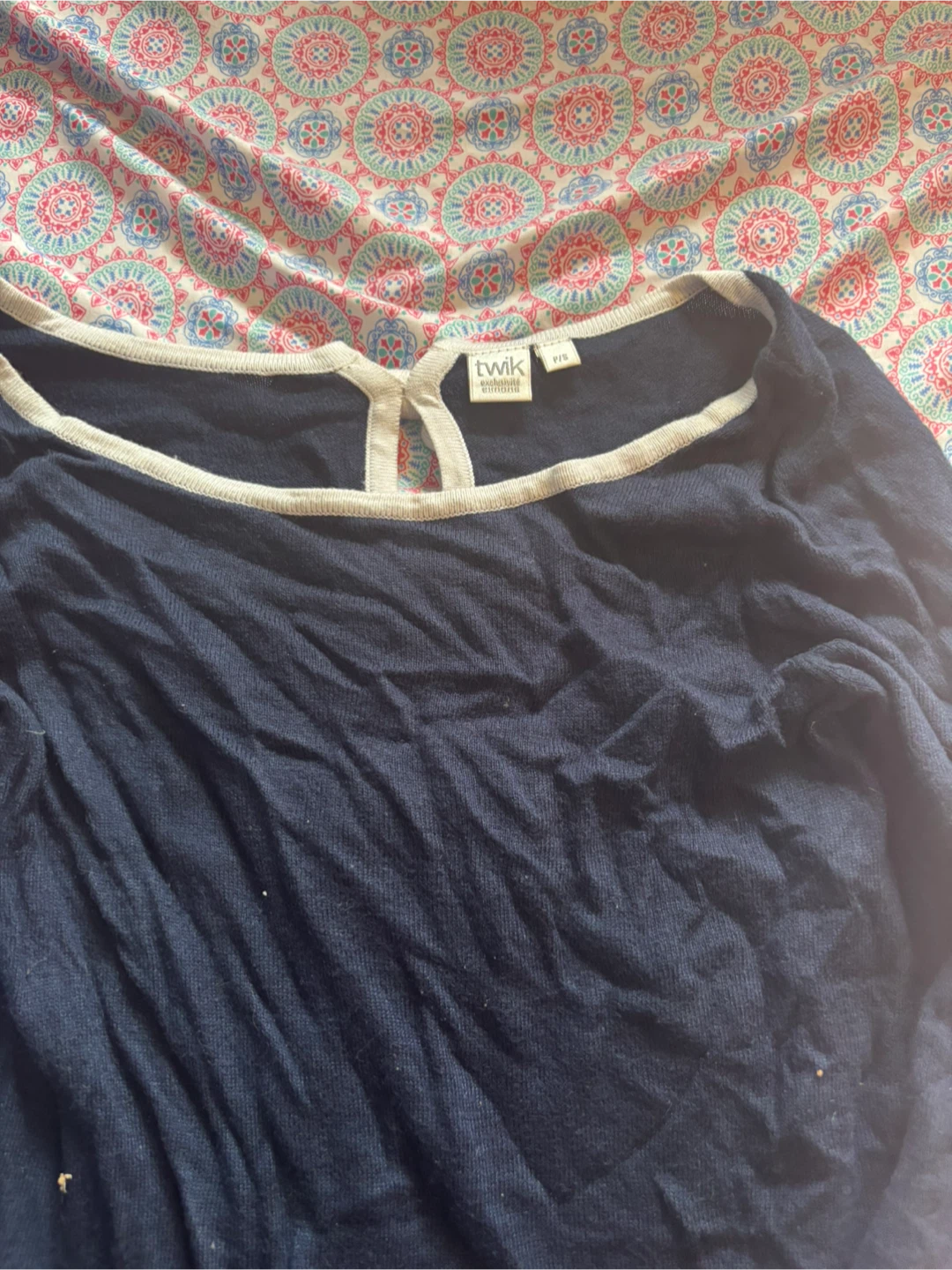 Twik Navy Blue Long Sleeve Top - Size small - photo 2