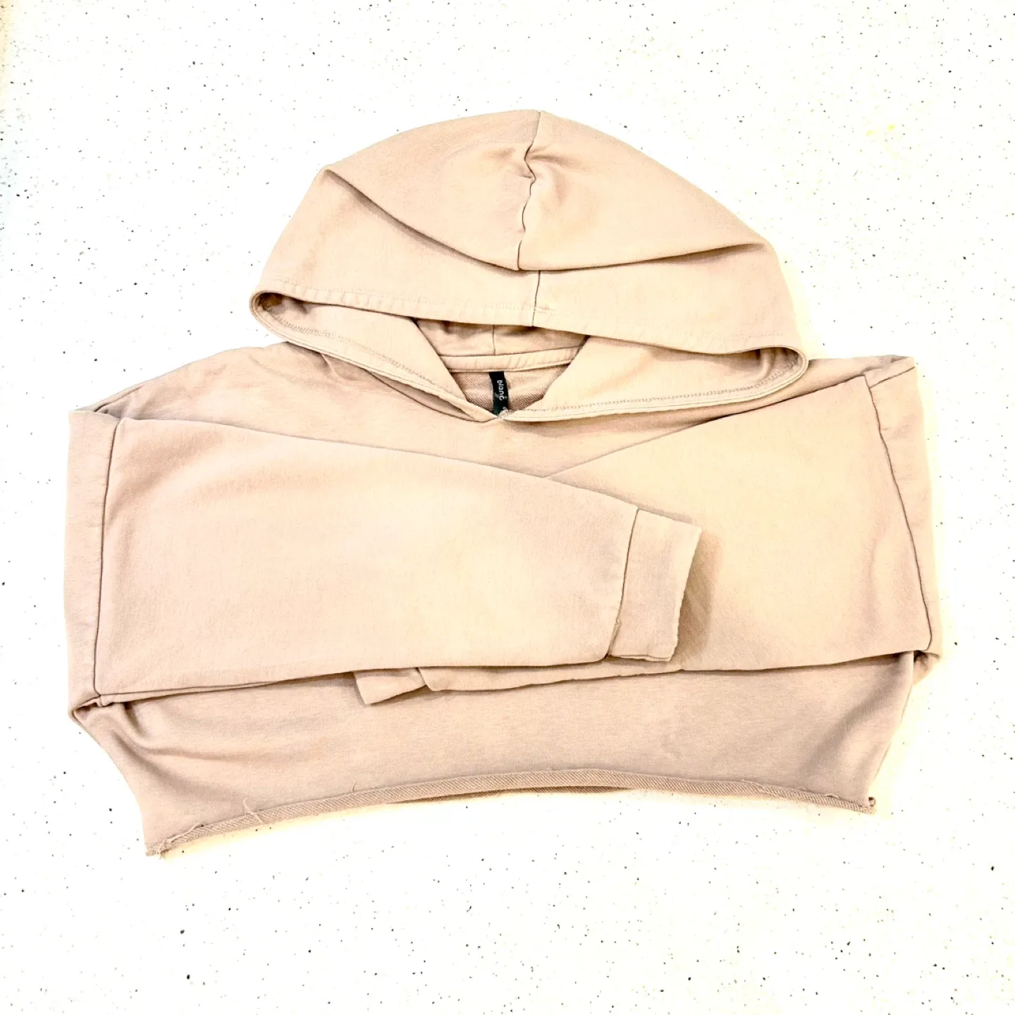 Blanc Cropped Hoodie - Beige thumbnail