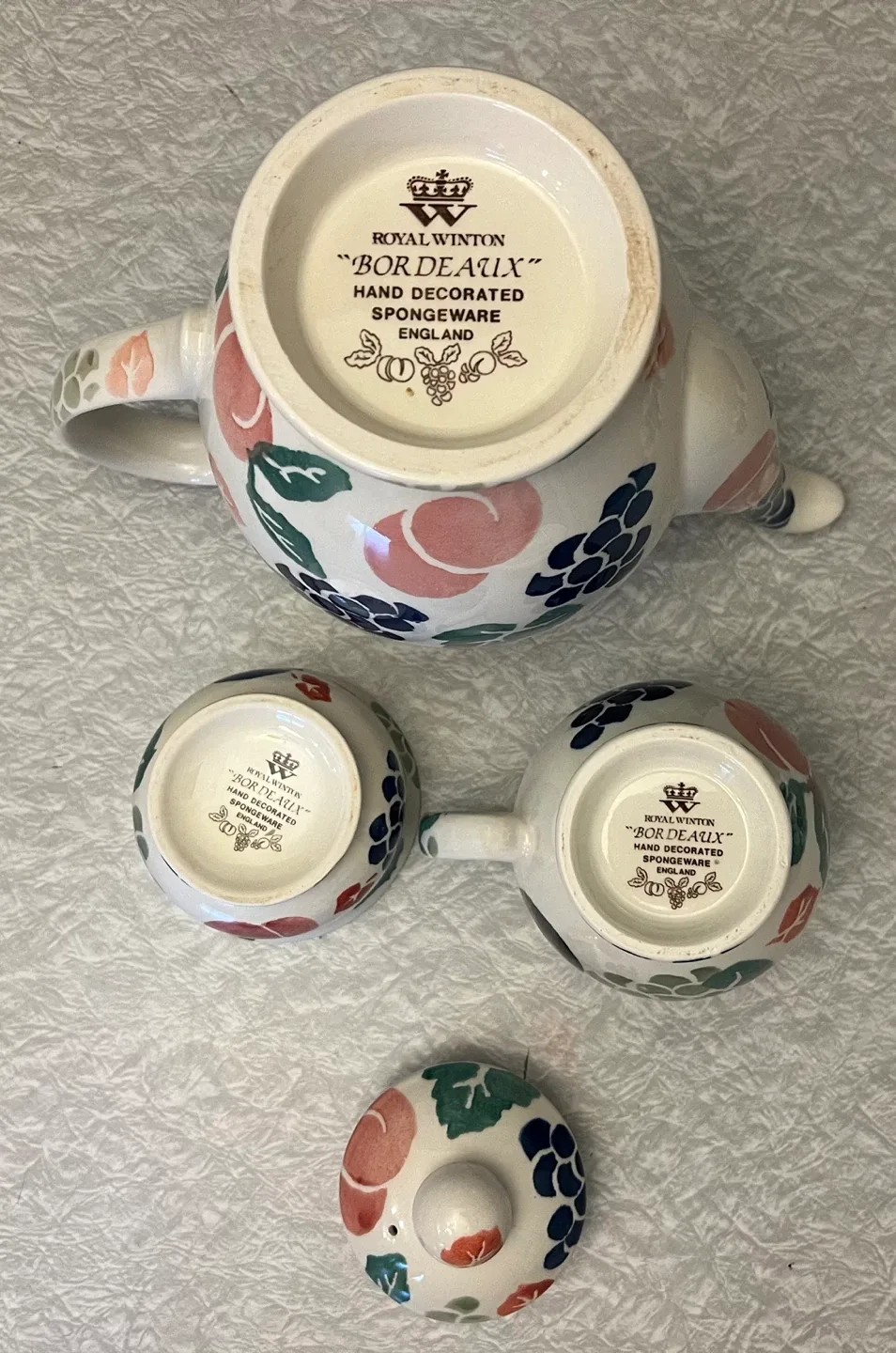 Vintage Royal Winton Tea Set Hand Decorated Spongeware image indicator(7)