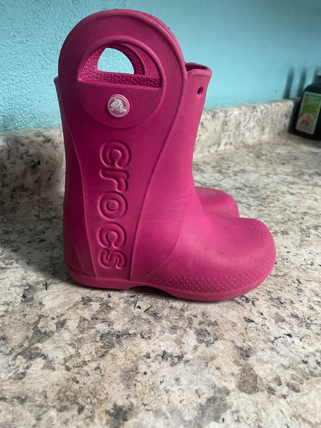 Crocs Pink Handle Rain Boots - Size 10