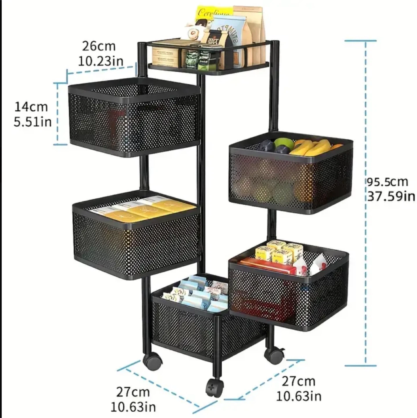 Rolling Storage Cart, 5-Tier (Brand new in box) - photo 4