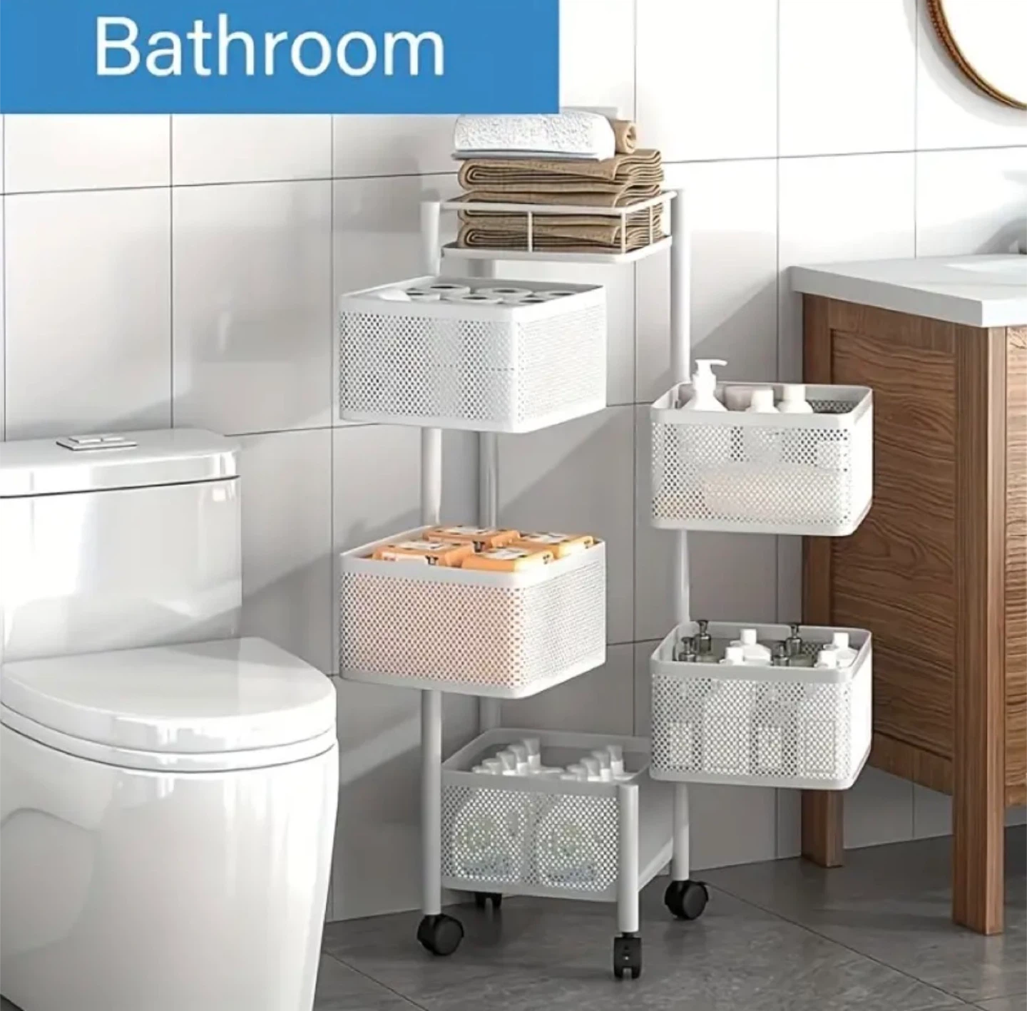 Rolling Storage Cart, 5-Tier (Brand new in box) - photo 2