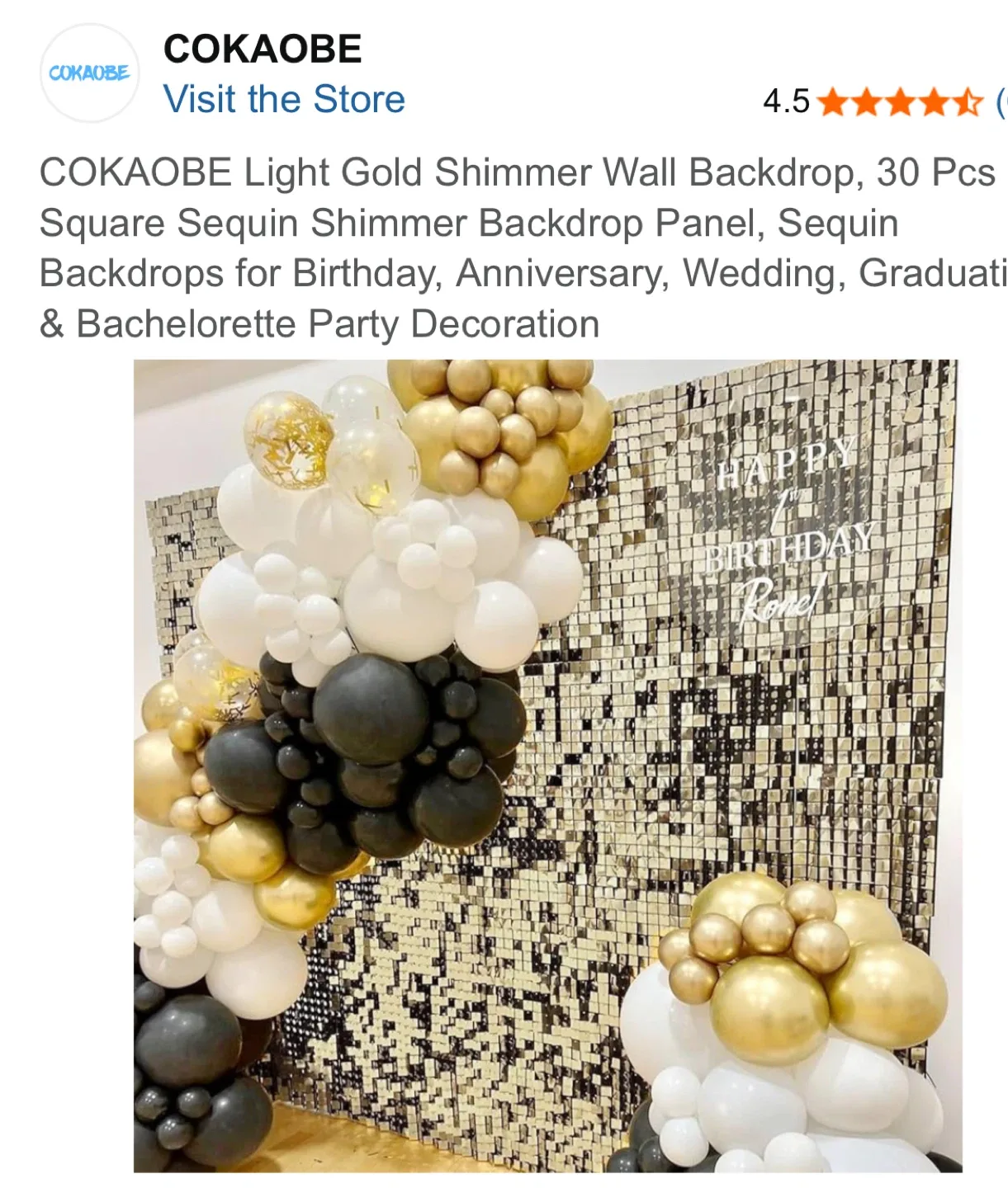COKAOBE Light Gold Shimmer Wall Backdrop image indicator(6)