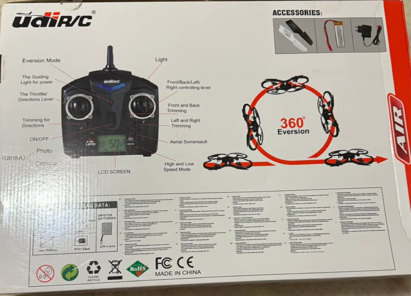 UDIR/C U818A AIR Drone - Like New! image indicator(3)