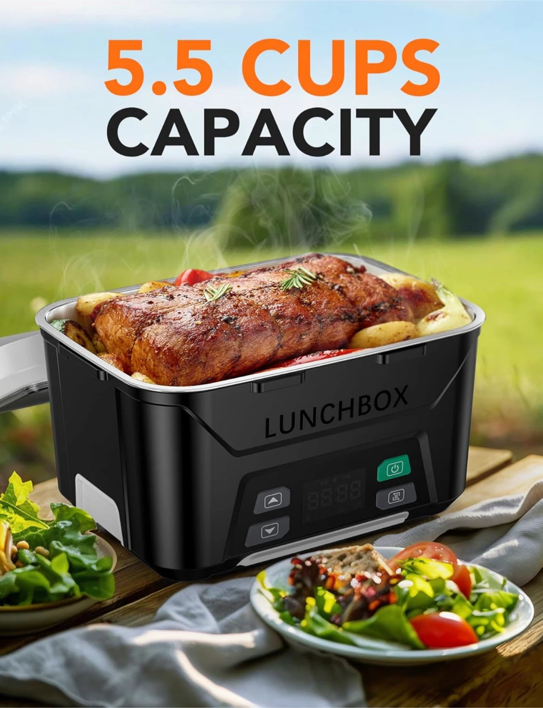 EAST OAK Cordless Electric Lunch Box - Black - photo 5