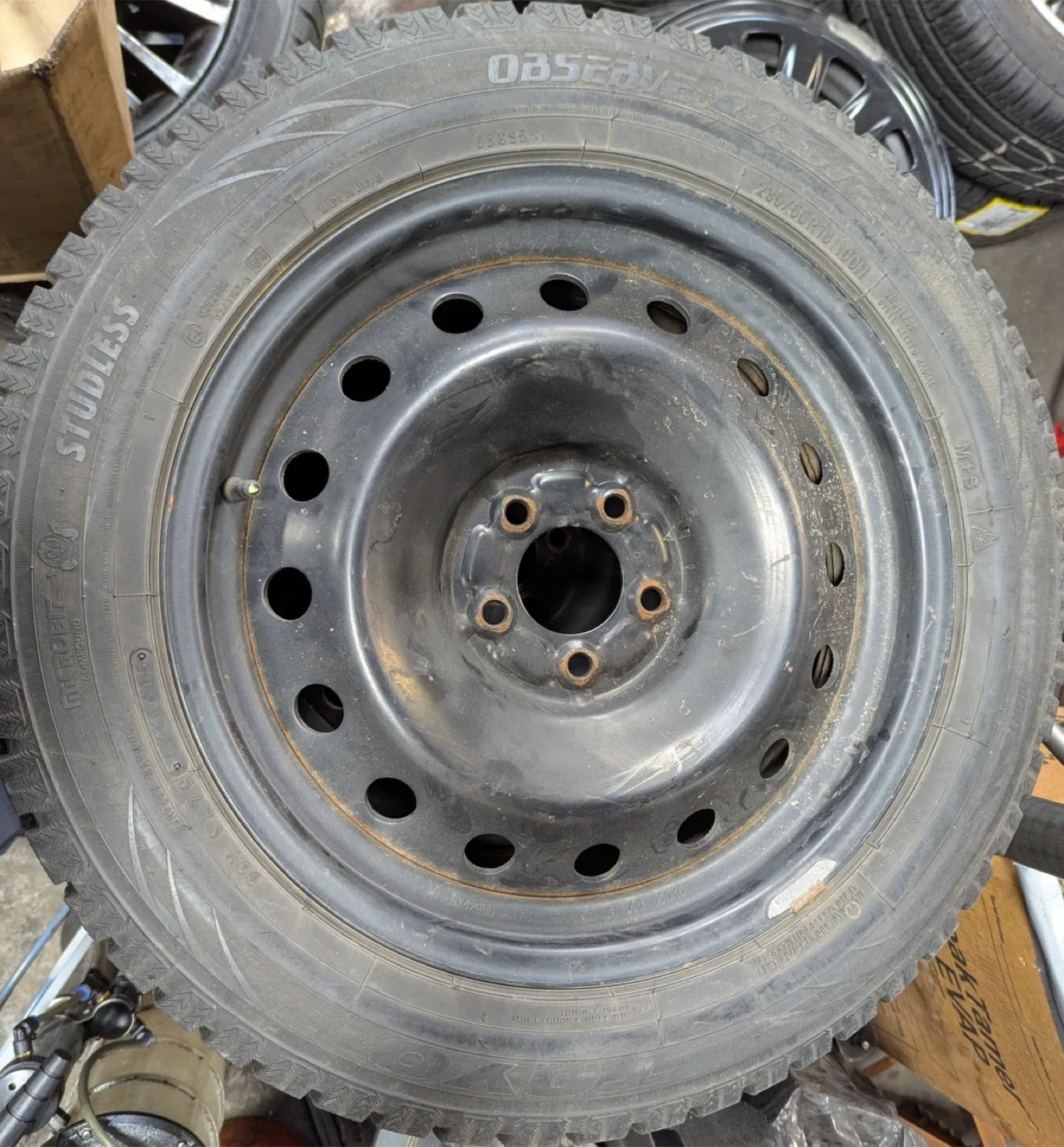 Toyo Observe Winter tires 235/55R18 100H on steel rims