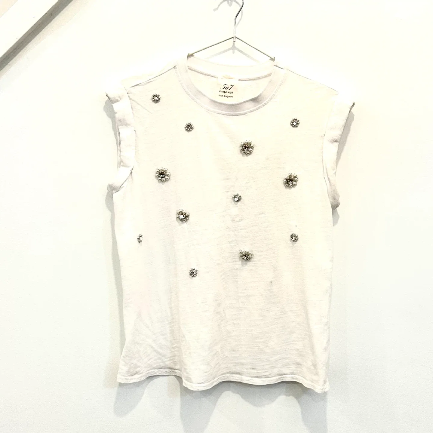 5 à 7 Cinq à Sept White Embellished Top - XS thumbnail