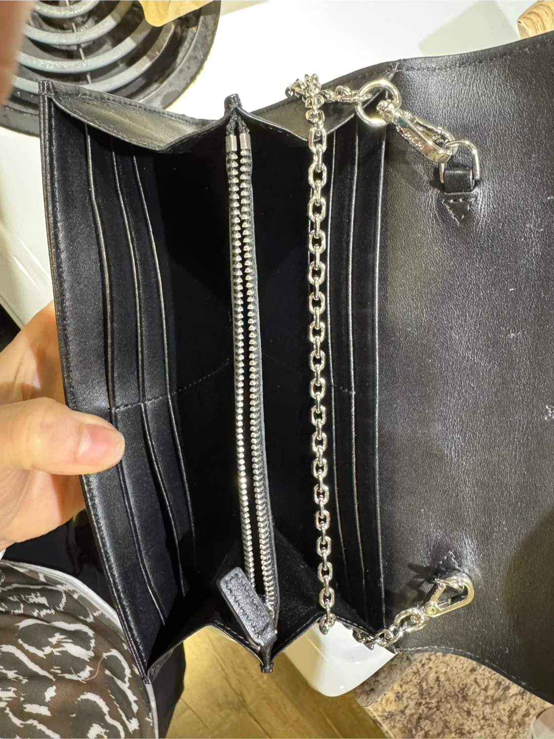 MCM Black Leather Chain Wallet image indicator(5)