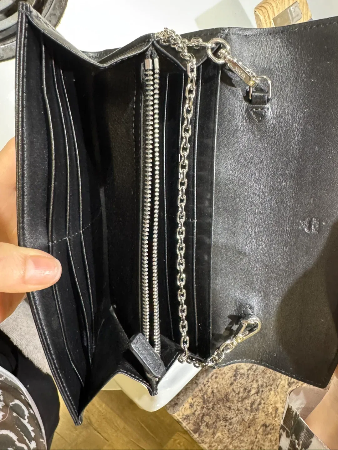 MCM Black Leather Chain Wallet image indicator(4)