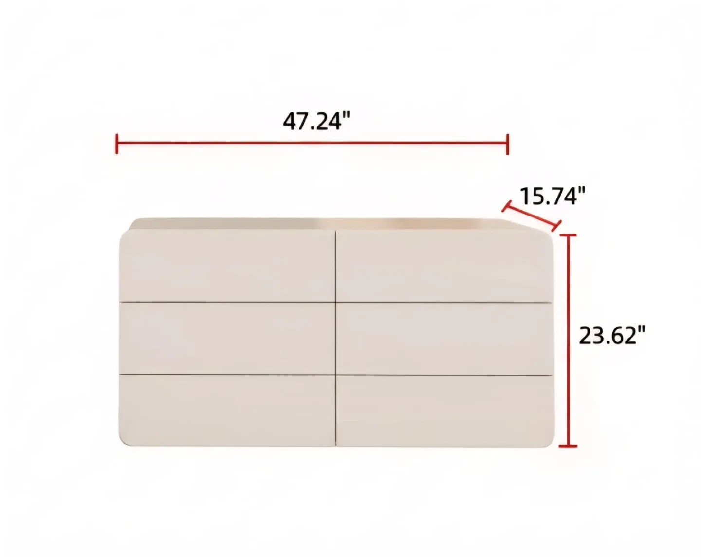 White 6-Drawer Dresser (47.24" x 23.62") image indicator(4)
