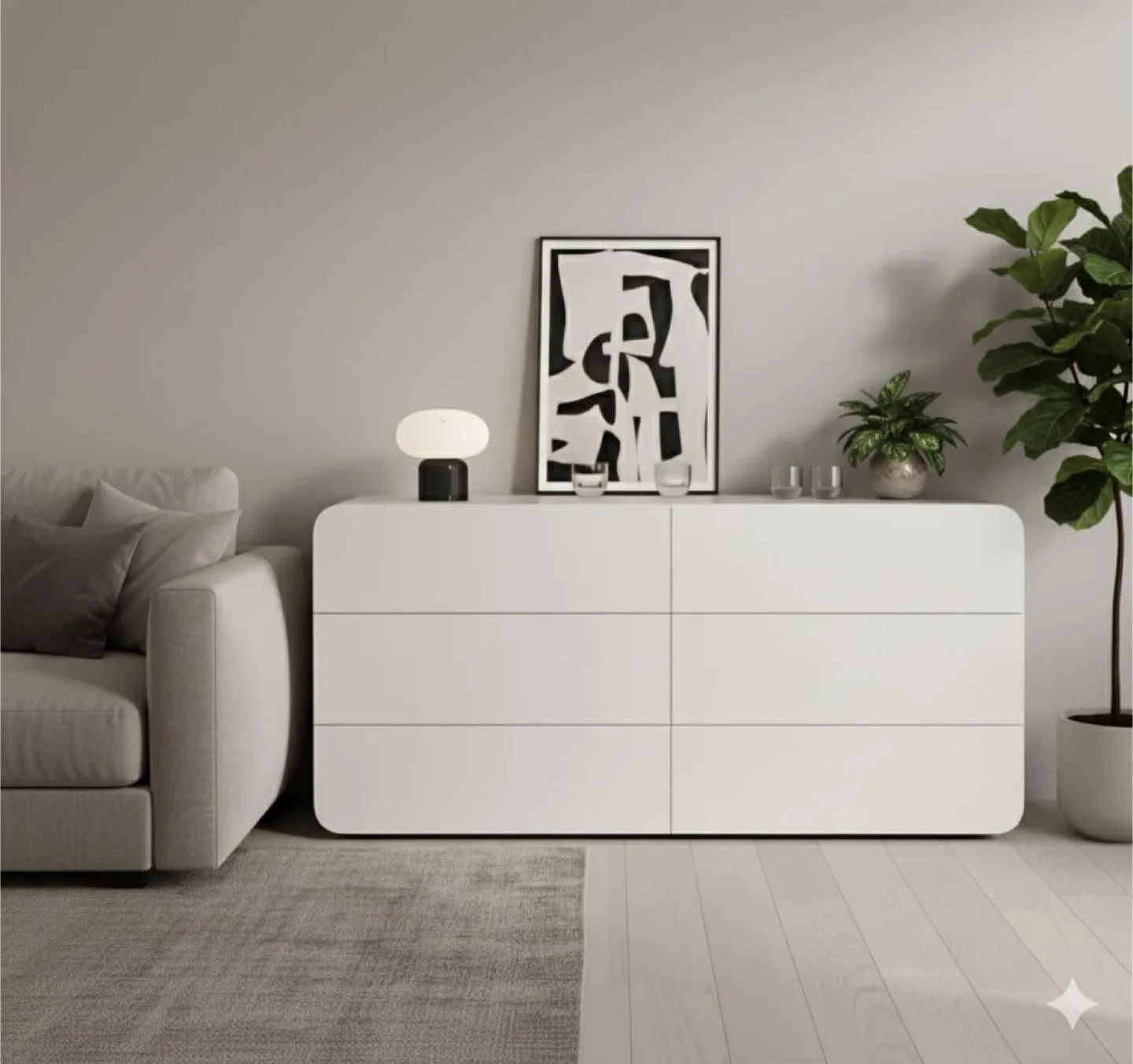 White 6-Drawer Dresser (47.24" x 23.62") image indicator(2)