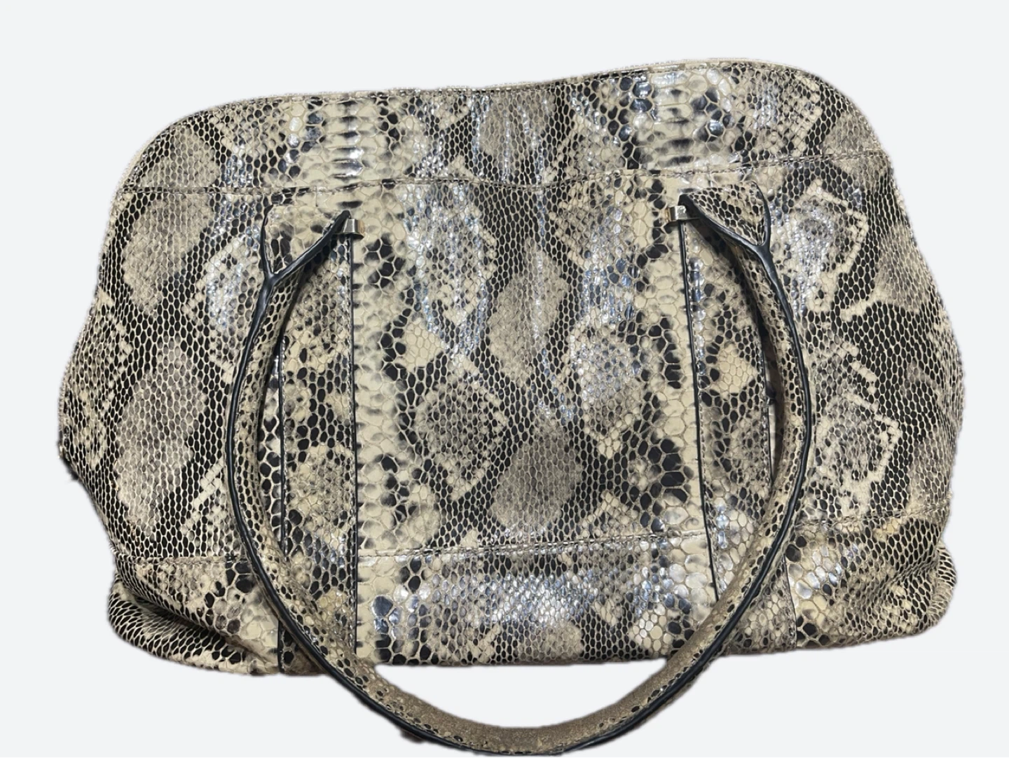 Vintage Snakeskin Print Satchel Bag
