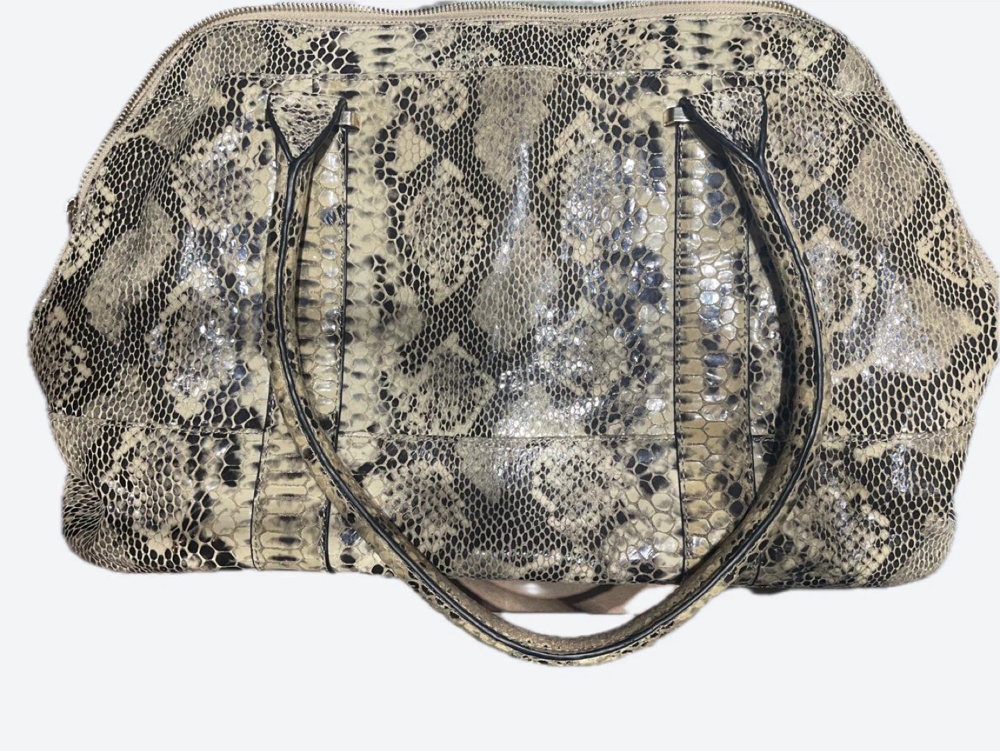 Vintage Snakeskin Print Satchel Bag - photo 5