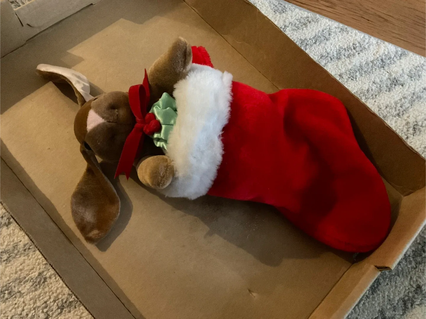 Velveteen Bunny in Christmas Stocking  Plush Toy image indicator(2)