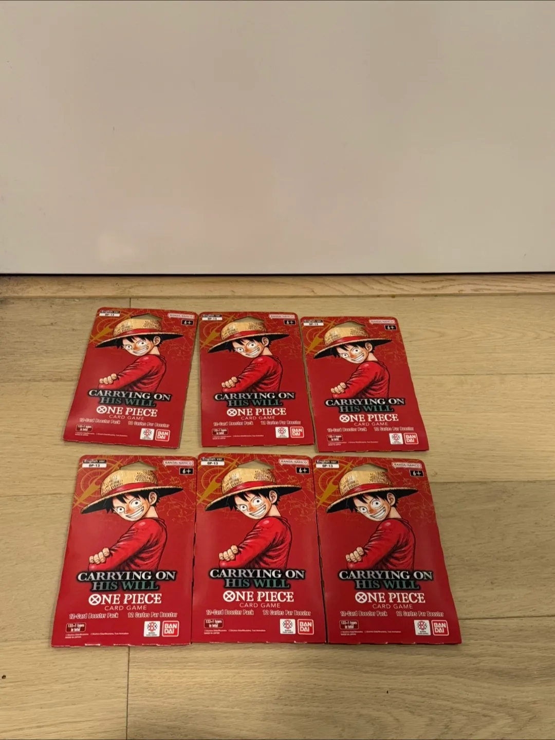 One piece carry on his will OP 13 booster pack