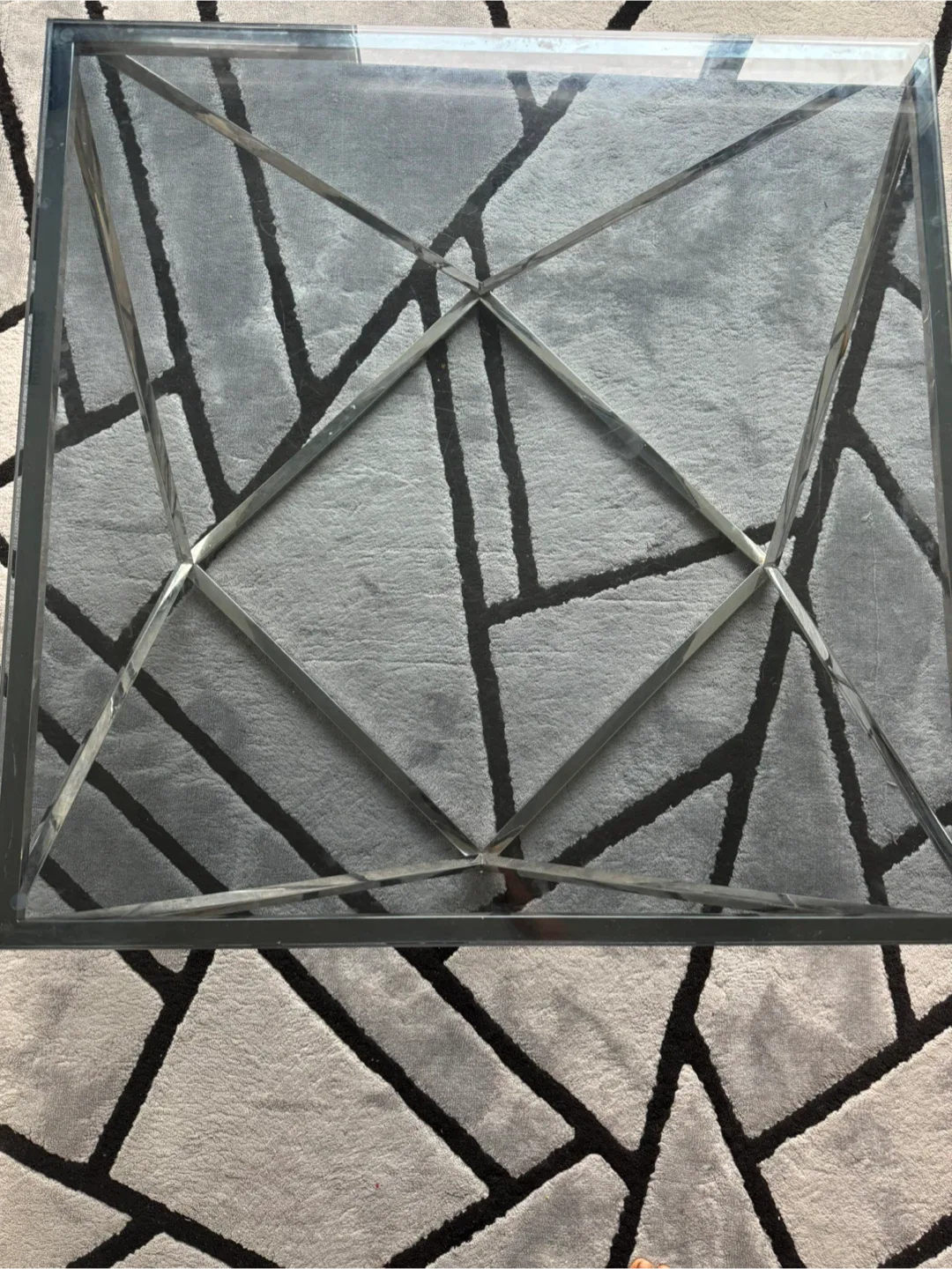 Glass Top Coffee Table with Chrome Base image indicator(2)