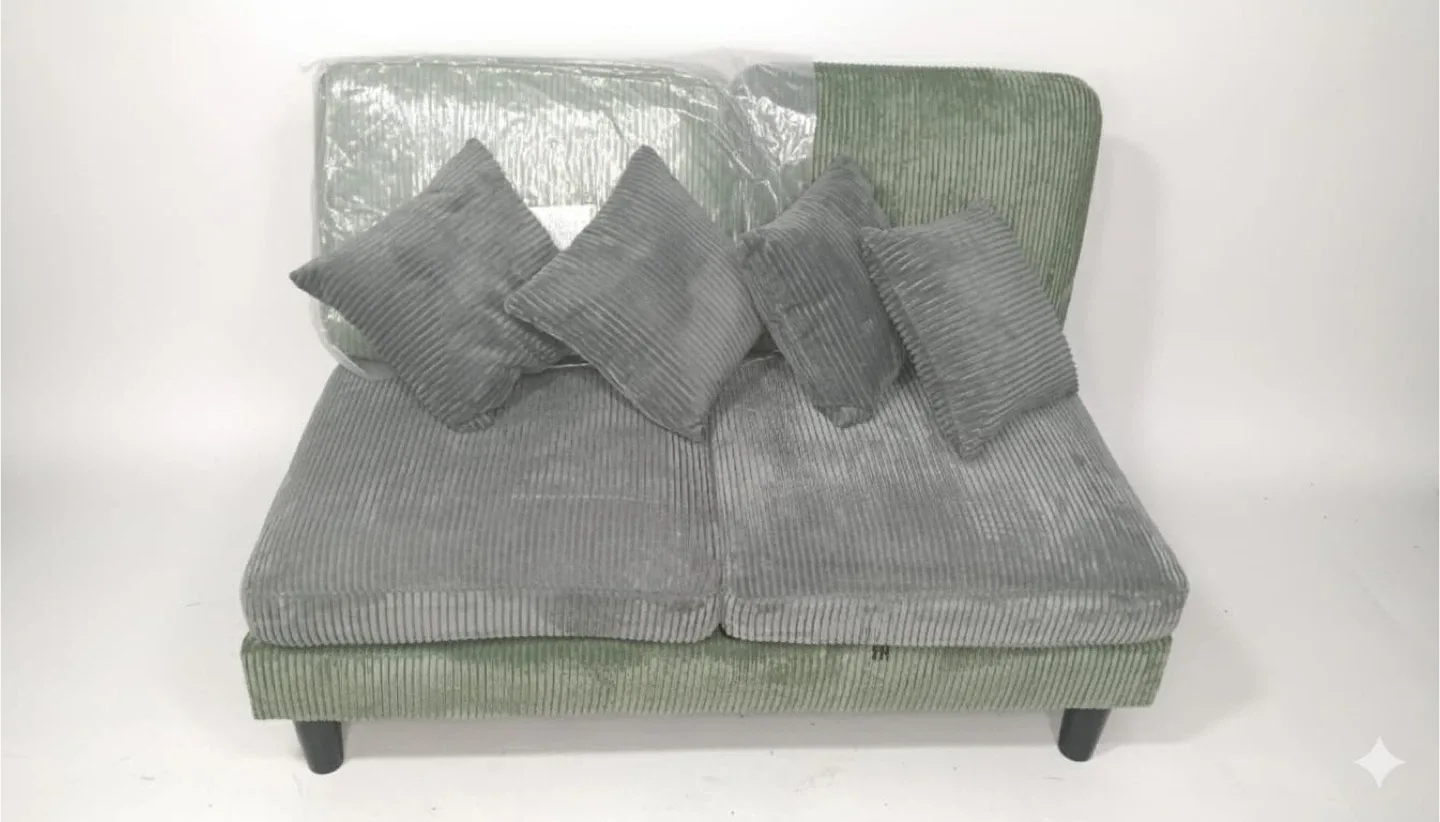 Green Corduroy Loveseat Sofa image indicator(2)