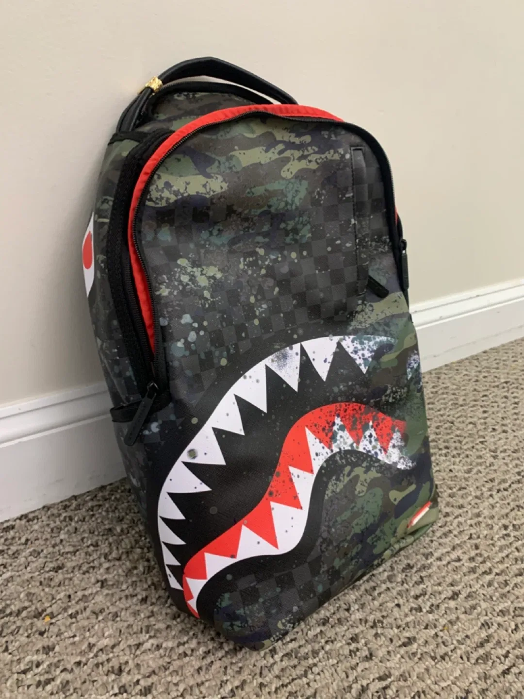 Sprayground Limited Edition Camo Shark Backpack image indicator(8)