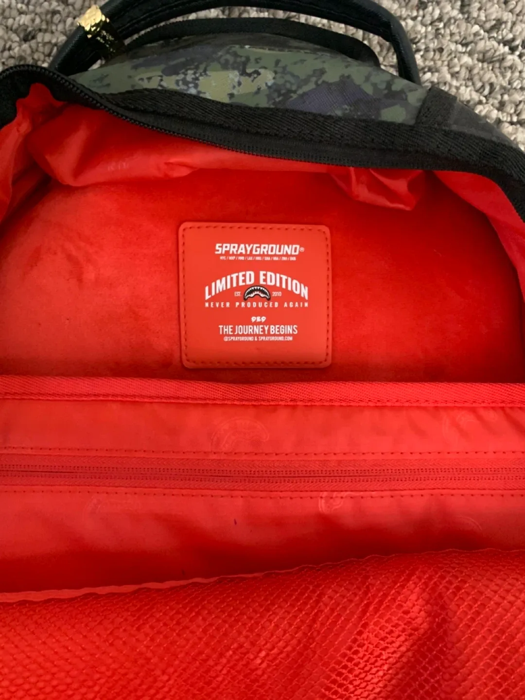 Sprayground Limited Edition Camo Shark Backpack image indicator(4)