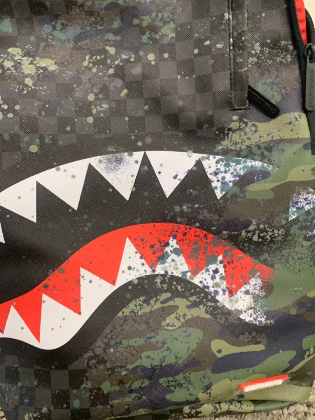 Sprayground Limited Edition Camo Shark Backpack image indicator(9)