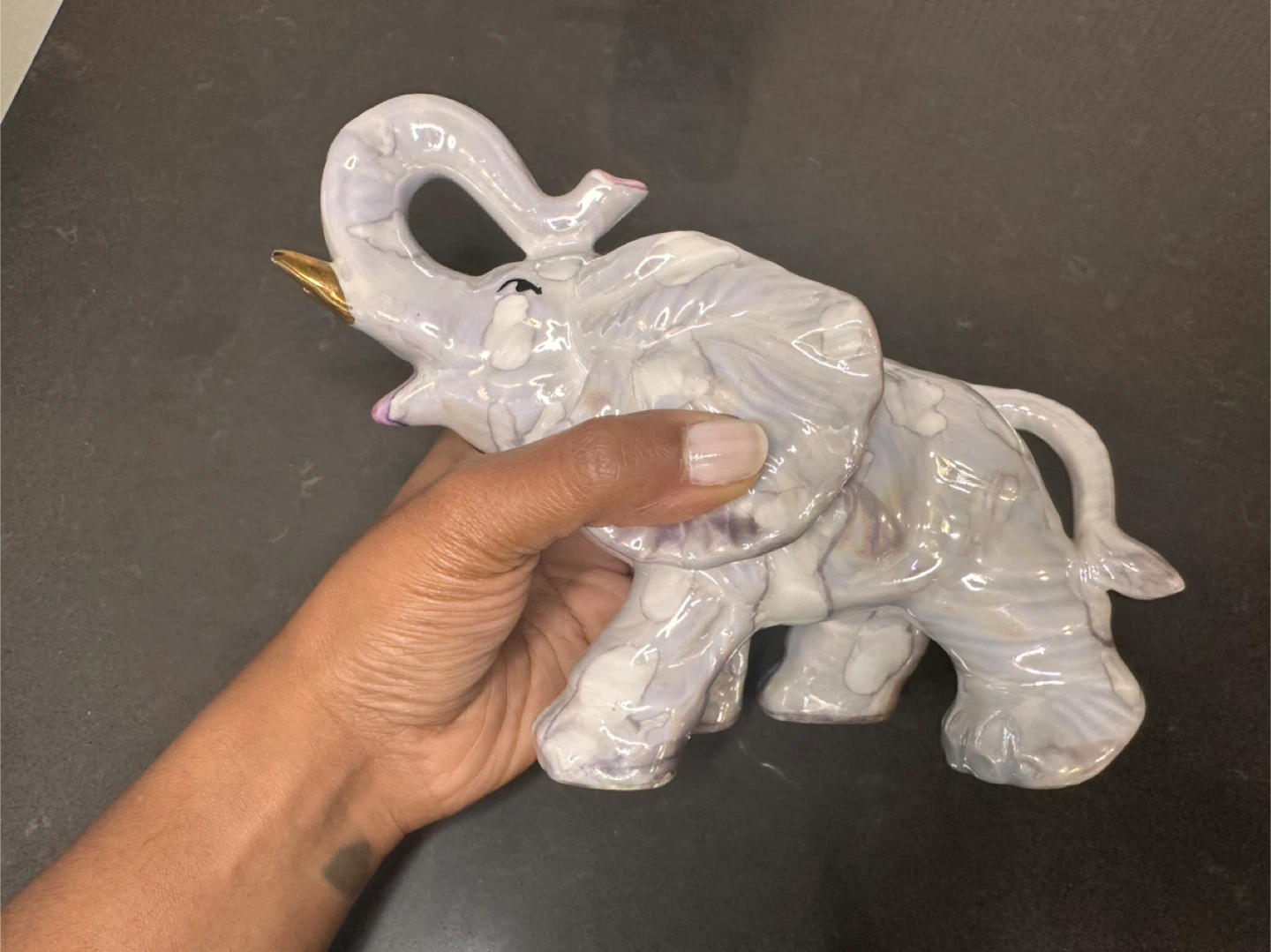 Vintage Ceramic Elephant Figurine - photo 2