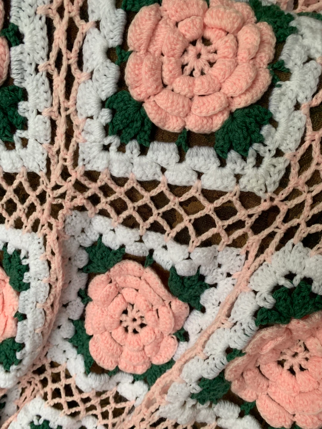 Handmade Crochet Blanket - Floral Rose Design - photo 3
