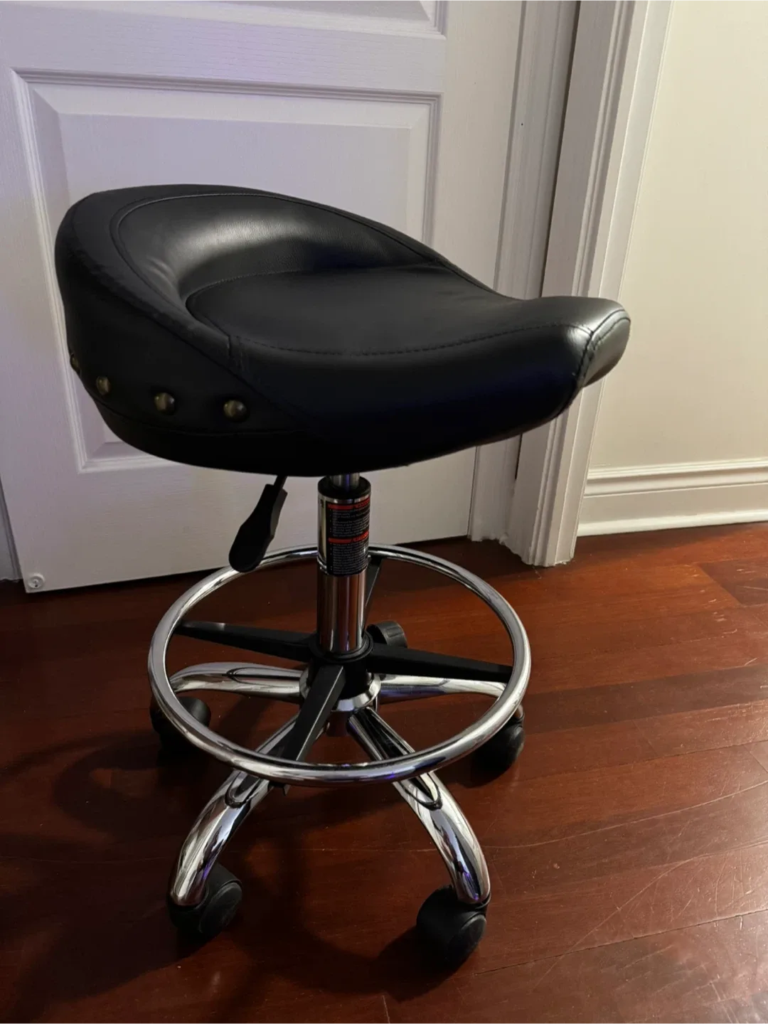 Black Adjustable Height Swivel Stool thumbnail