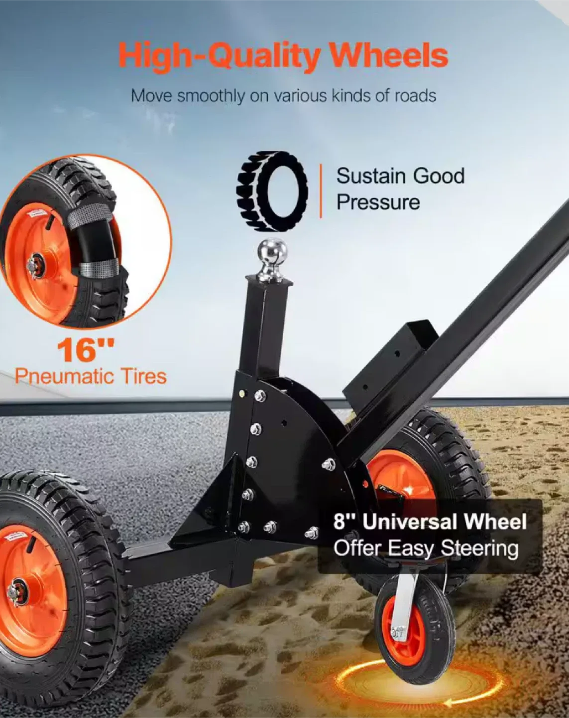 QYC1500 Trailer Dolly with 16" Pneumatic Tires image indicator(3)