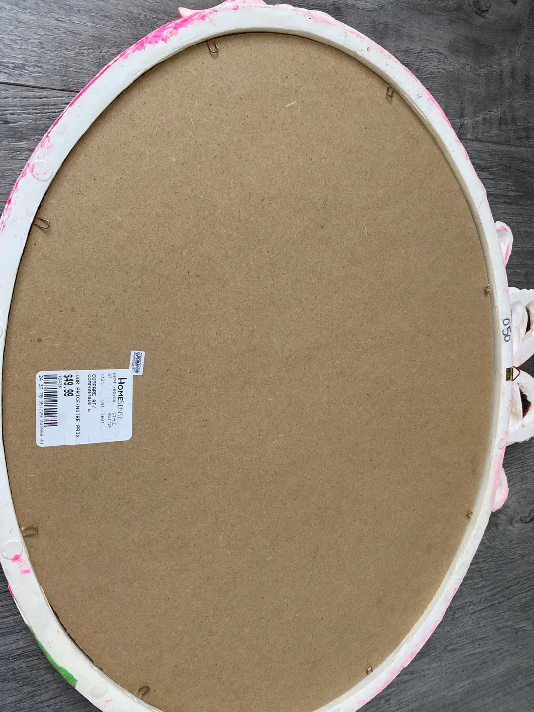 Oval Pink Decorative Wall Mirror image indicator(2)