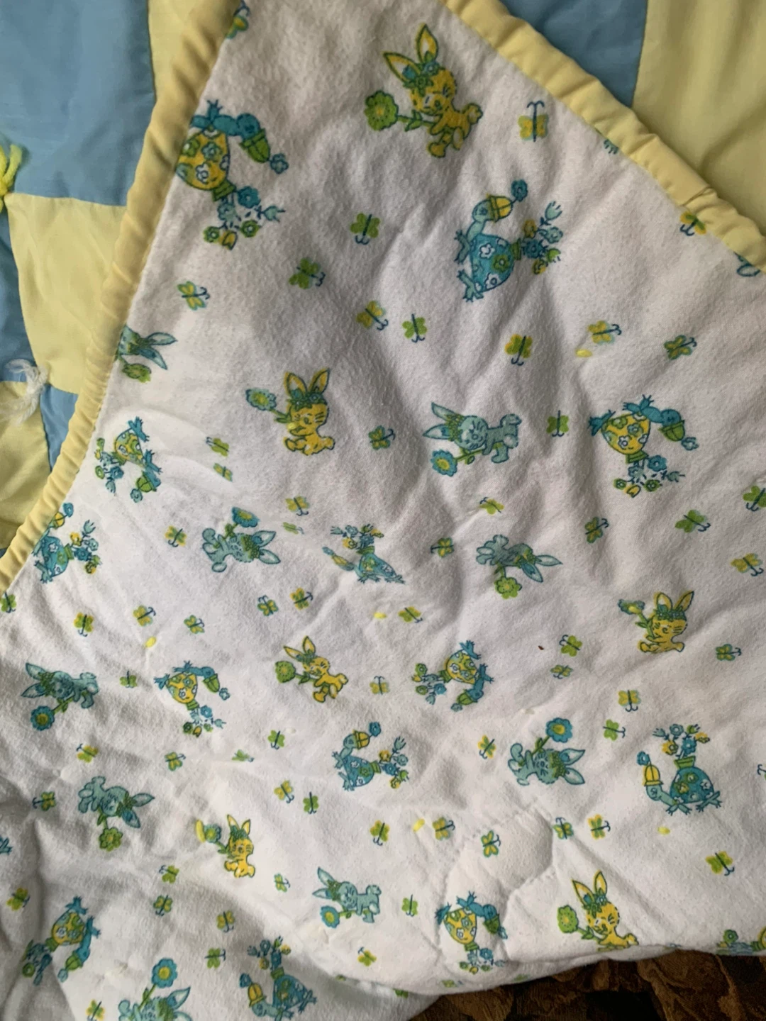 🥕Handmade ABC Baby Quilt - Blue & Yellow - photo 3