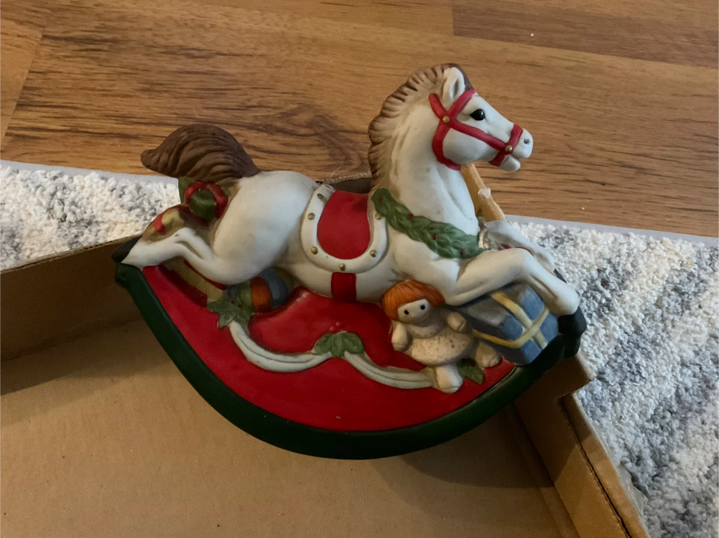 Vintage Ceramic Rocking Horse Figurine