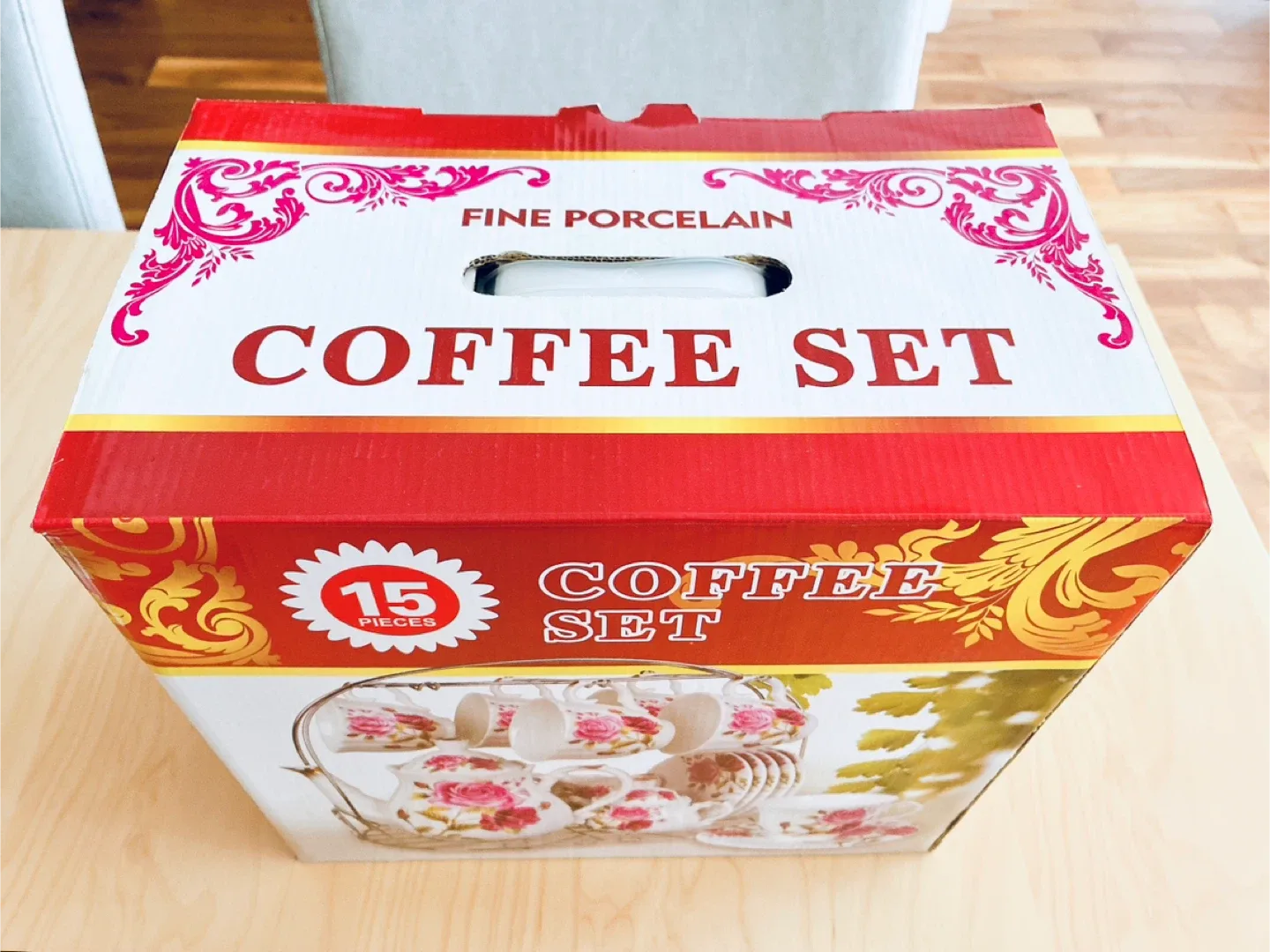 15-Piece Fine Porcelain Coffee Set - New in Box! image indicator(2)