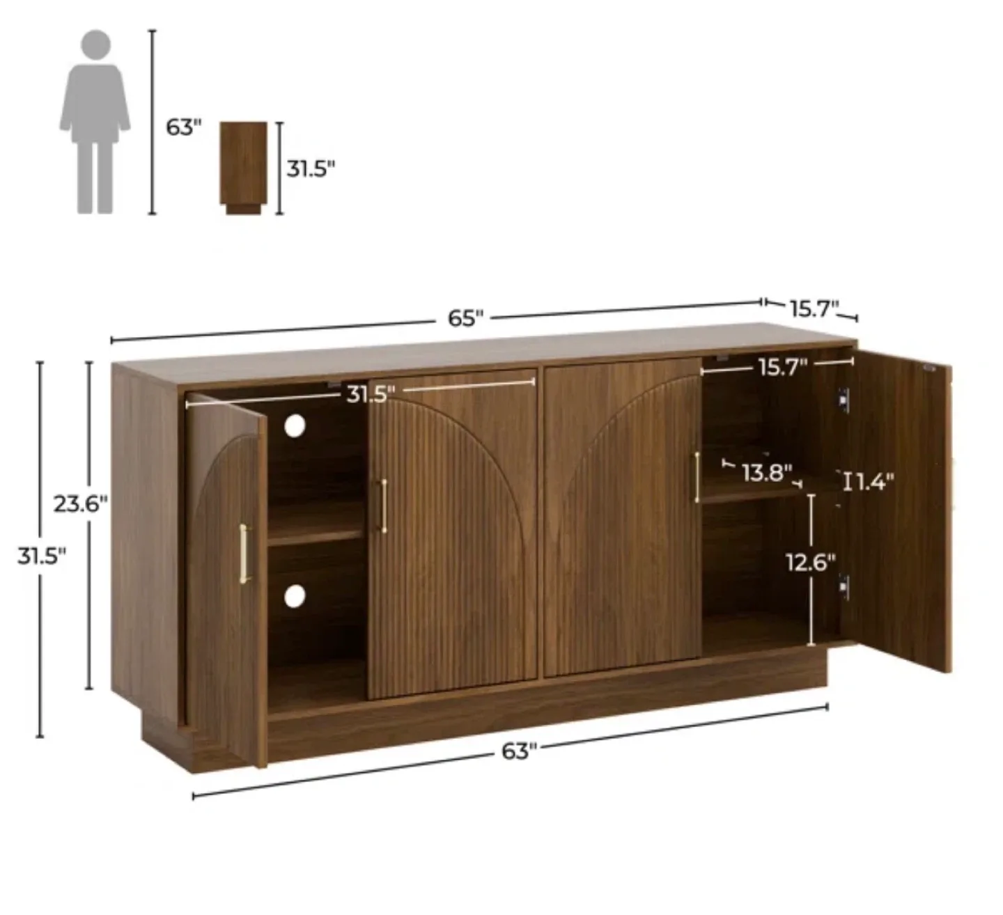 Brown TV Stand for up to 75" TVs image indicator(3)