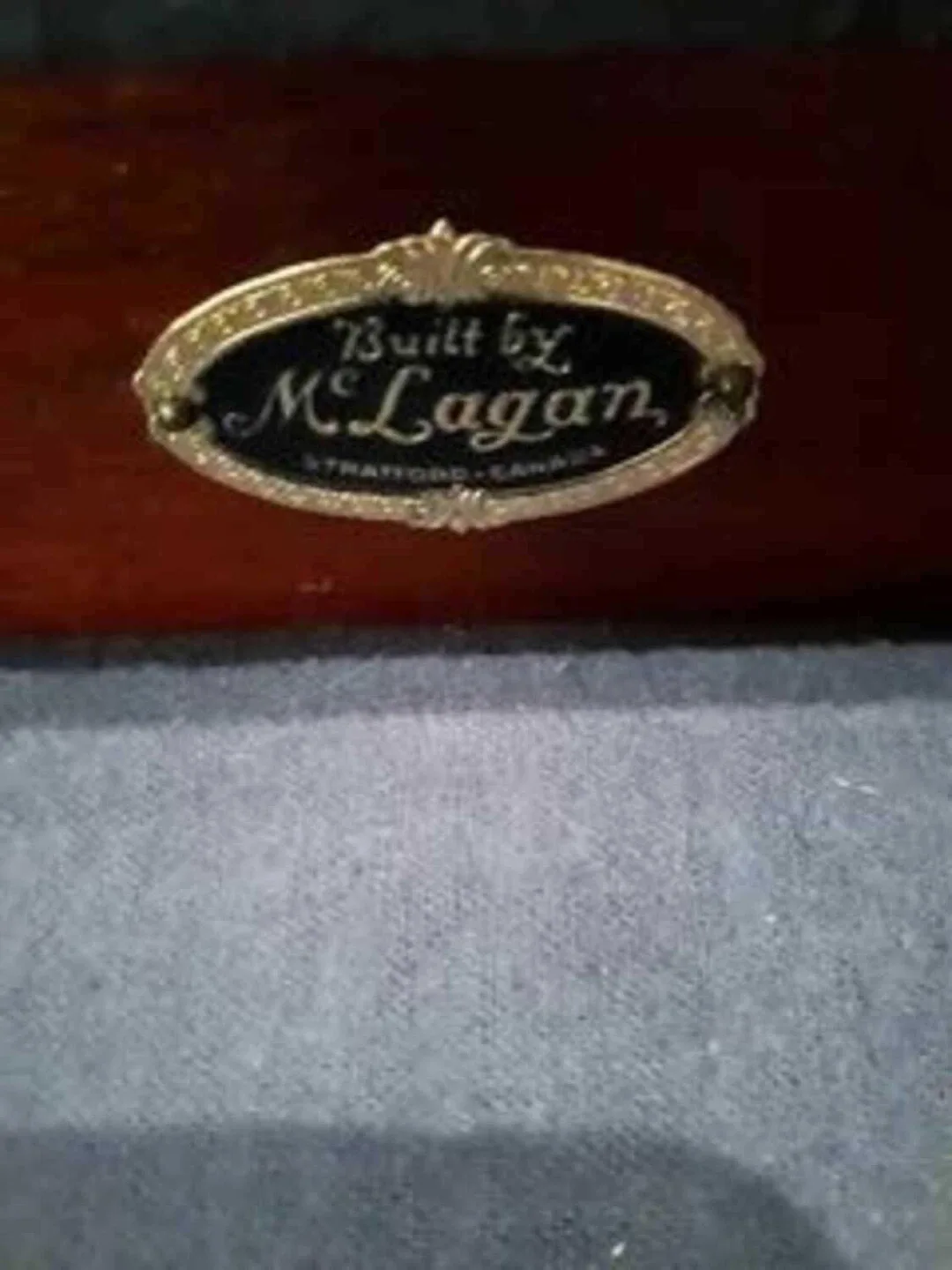 McLagan antique solid mahogany vanity stool or Piano Bench image indicator(2)