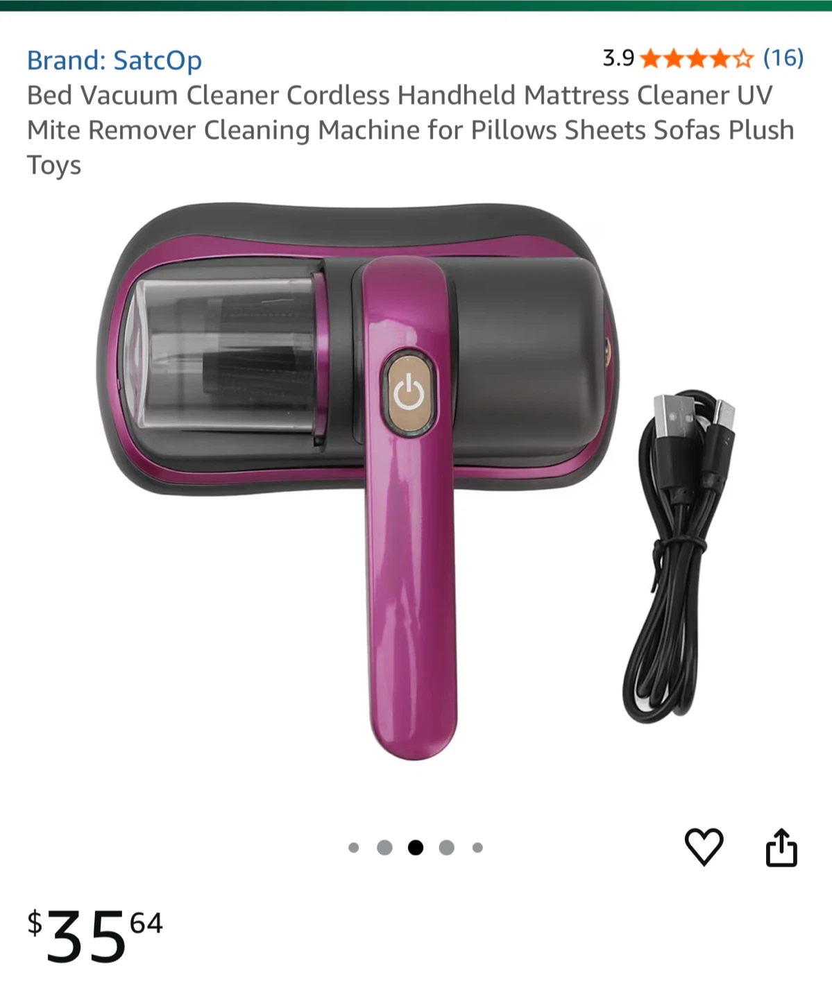 Cordless Handheld Mattress vacuum  Cleaner - photo 4
