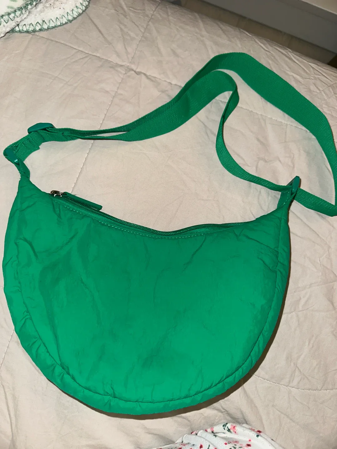 Green Nylon Shoulder Bag
