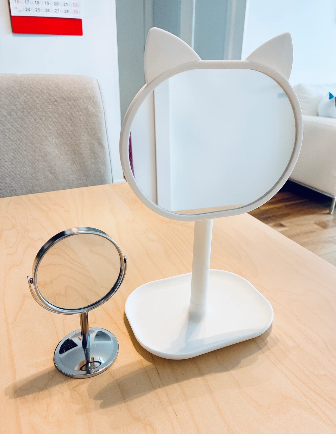 White Cat Ear Vanity Mirror
