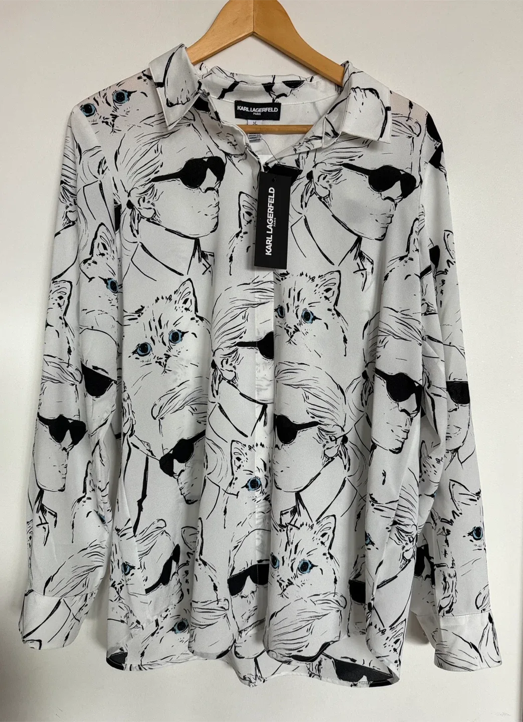 Karl Lagerfeld White Patterned Shirt - Size M