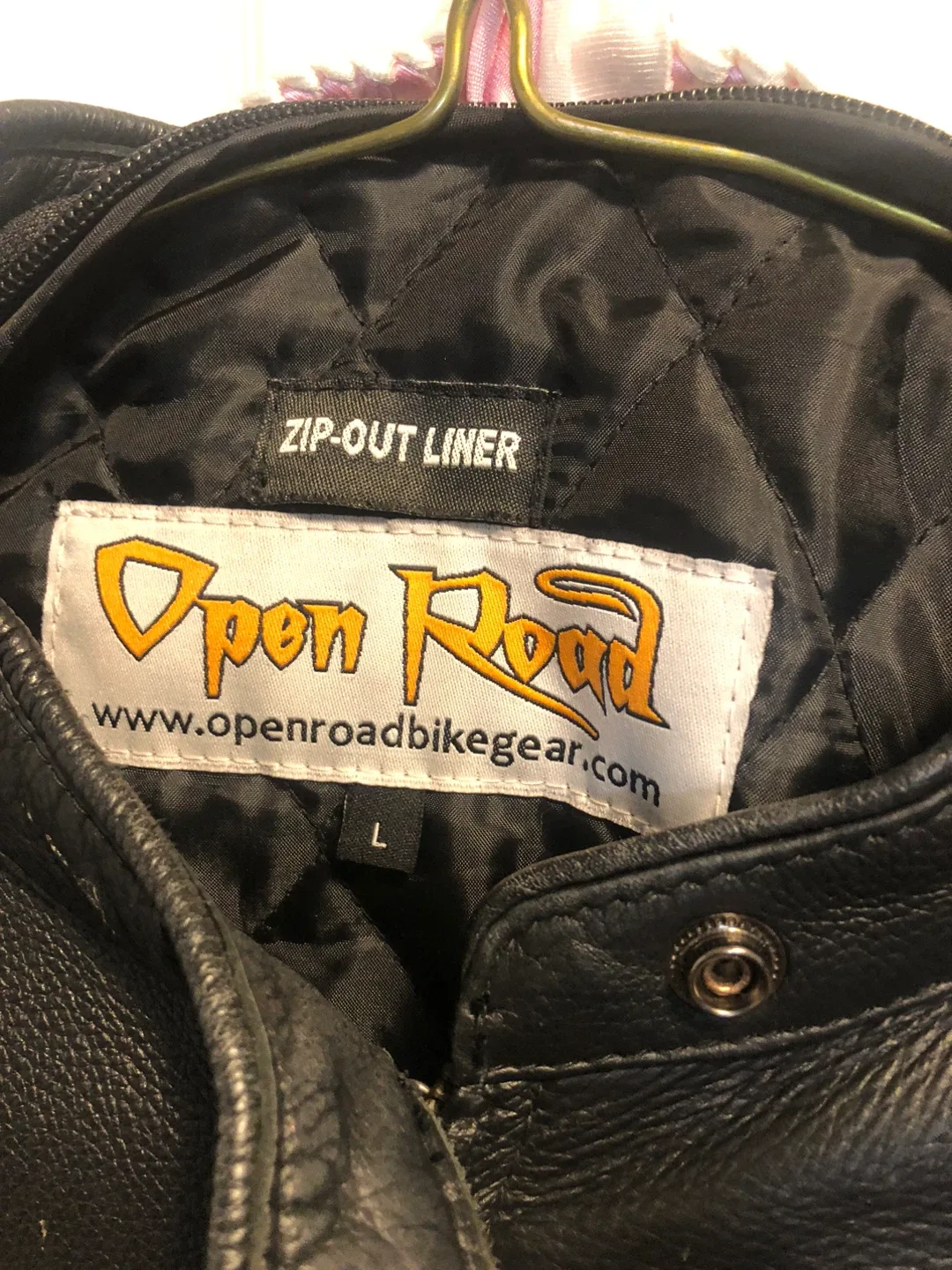 Open Road Black Leather Motorcycle Jacket - L image indicator(4)