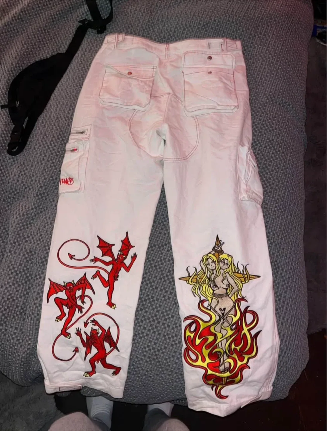 White minus two pants twin cargos