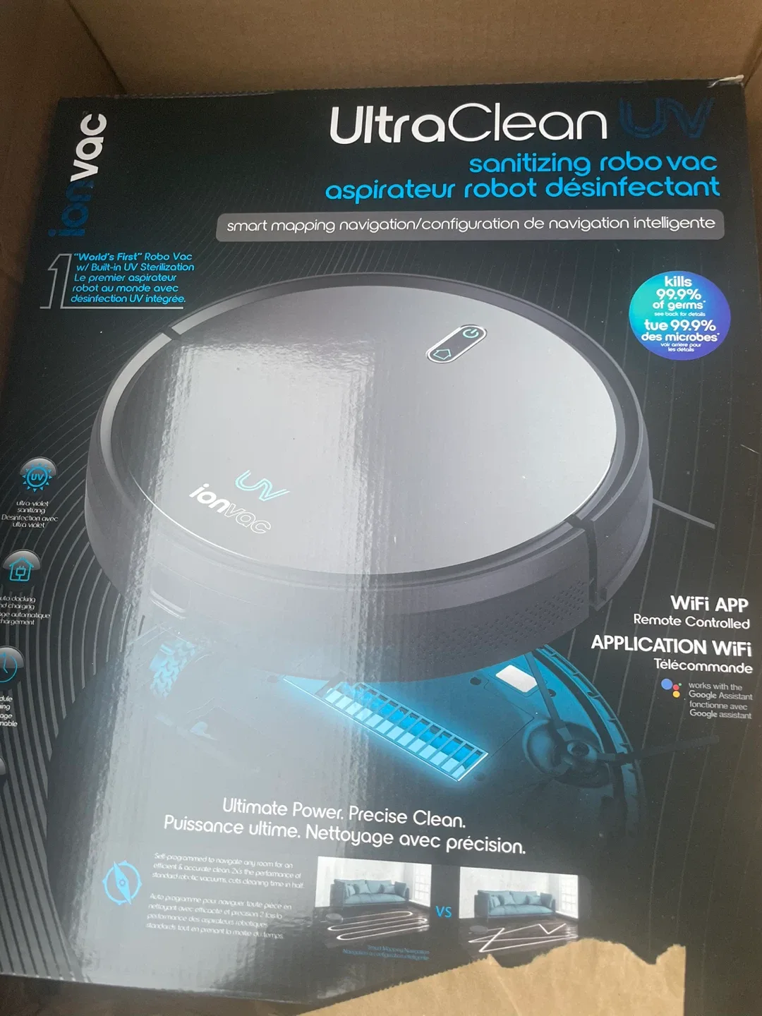 IonVac SmartClean UV Robot Vacuum - Brand New