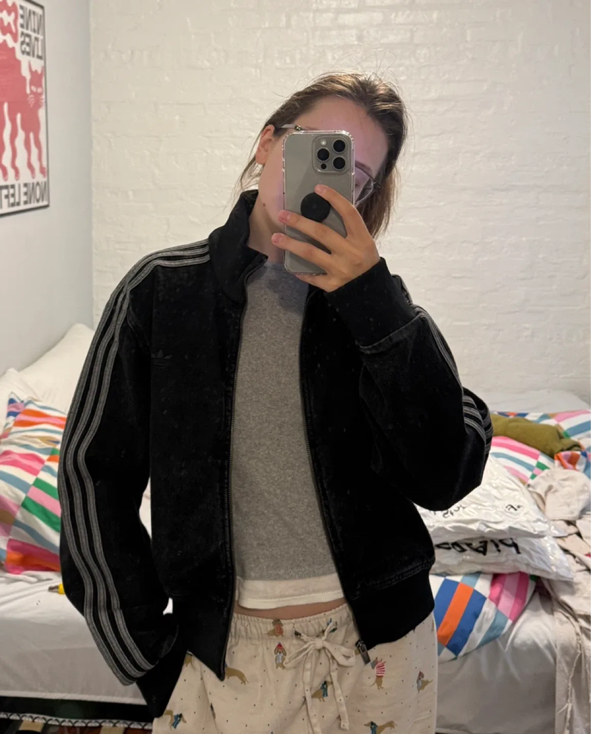 Adidas Black Denim Jacket, Size XL image indicator(3)