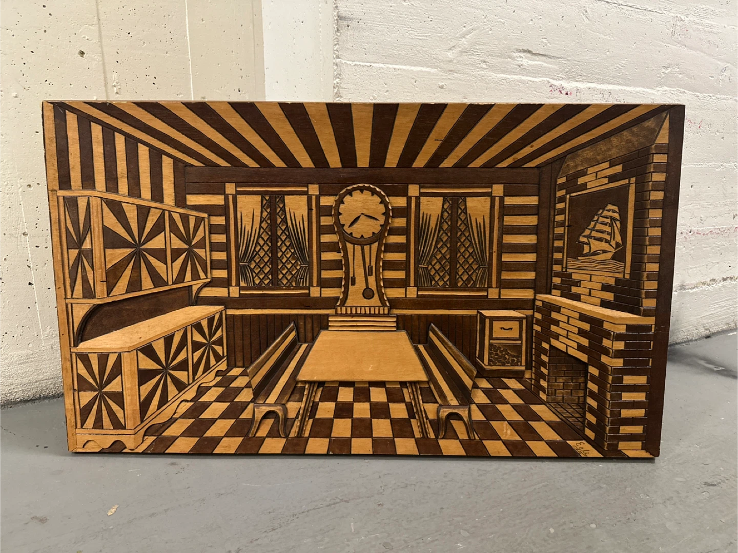 Vintage Wood Carved Wall Art