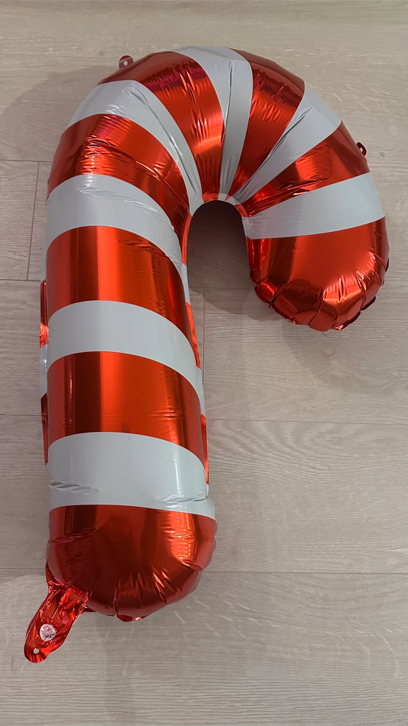 Candy Cane Foil Balloon - Red & White